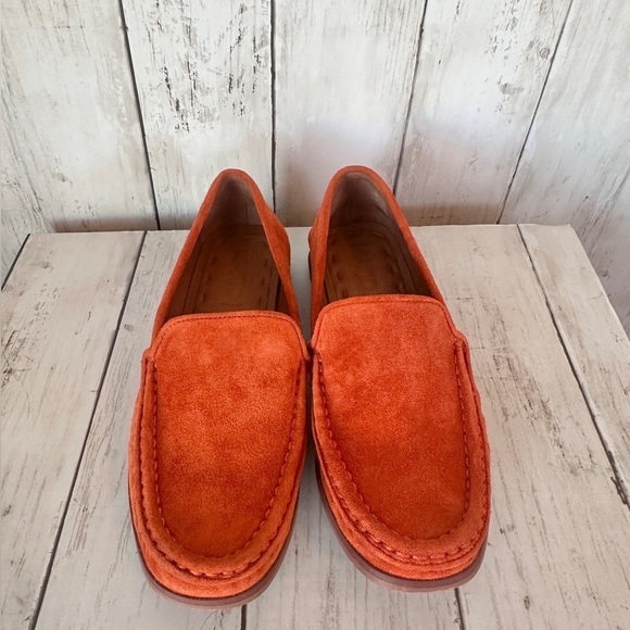 Sarto Tangerine Suede Loafers 1-Inch Heel Size 5.5 - Picture 6 of 9